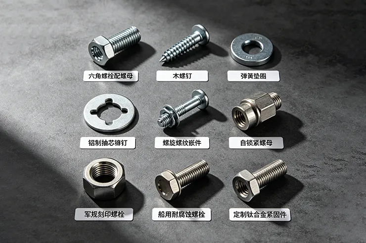 What are the specific product categories of fasteners?
